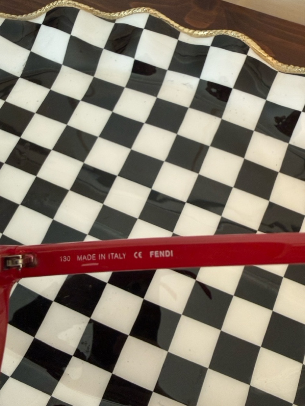 Fendi Red Rectangular Sunglasses FS5220 Italy Designer Logo Frames - Picture 3 of 8
